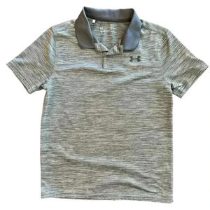 Under Armour UA Polo Shirt Youth Boys Size Large Gray Stretch